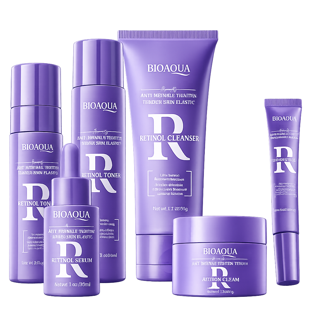 Kit Facial Retinol Antienvejecimiento Vitamina A Bioaqua 6 En 1